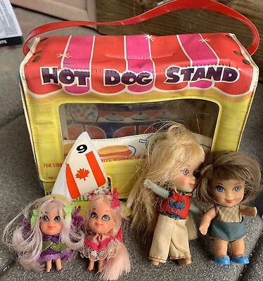 4 Little KIddles Dolls amp; Hot Dog Stand Sail Boat 60#x27;s Mattel Vintage Lola Violet $47.99