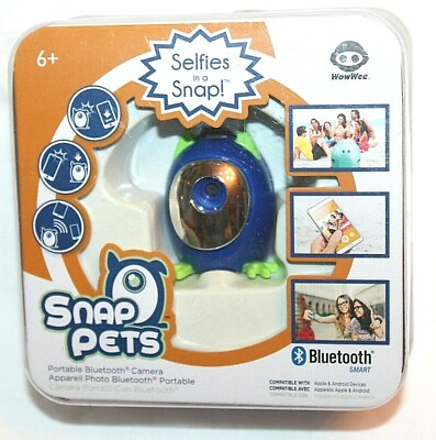 #ad WowWee Selfies in a Snap Snap Pets Portable Bluetooth Camera Dark Blue Green $14.98