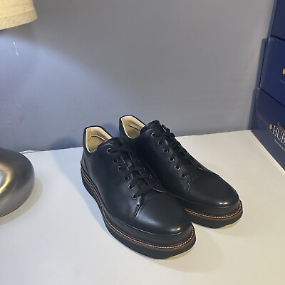 #ad Samuel Hubbard Black Leather quot;DressFastquot; Sneakers Vibram Sole Shoes $80.00