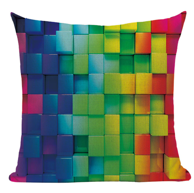 Rainbow 3D Cubes RP1 Cushion Pillow Cover Vibrant Brilliant Multicolored $19.16