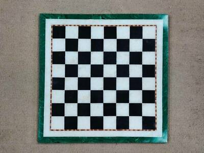#ad 24#x27;#x27; Chess Marble Table Top Pietra Dura Inlay mosaic green malachite room decor $774.00
