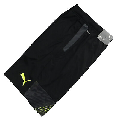 #ad PUMA IndividualCUP 8quot; Soccer Shorts sz XL X Large Black Volt $35.99