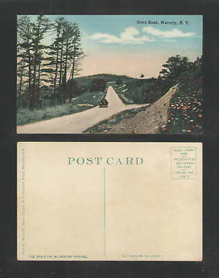 #ad 1910s STATE ROAD WAVERLY NY POSTCARD $2.50