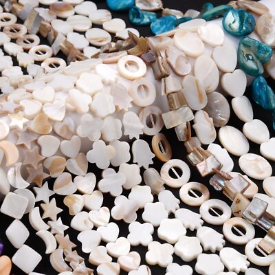 #ad Natural Shell Pearl Love Star Oval Flat Round Loose Beads for Jewelry Making DIY $4.19