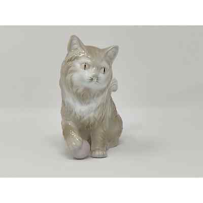 #ad Porcelain Cat With Ball Figurine 5quot; $19.00