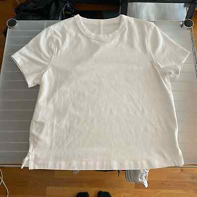#ad Lululemon Women#x27;s White T Shirt Cotton size 0 2 *Missing size tags $22.00