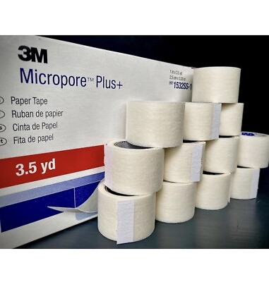 #ad 3M Micropore Plus Paper Tape 80 Rolls box 1 Inch X 3.5 Yards $18.88