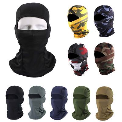 #ad Tactical Full Face Mask Balaclava Sun Ski Hood Mask Helmet Liner for Men Women $8.98