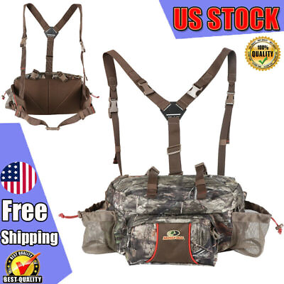 #ad Sports Mossy Oak Brand Camouflage Hunting Waist Pack with Harness Camo $32.38