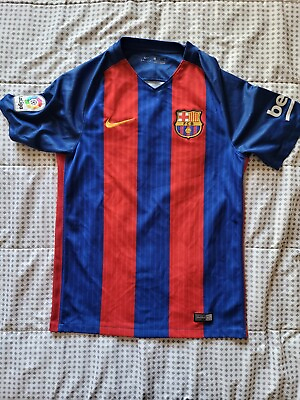 #ad Nike Dri Fit Barcelona Jersey 2016 2017 Home Size Men#x27;s Small Excellent Cond $38.00