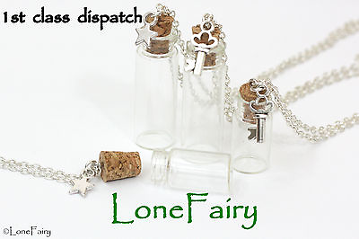 #ad Fill your Own Empty Glass Bottle Jar Silver Plated Chain Necklace Steampunk GBP 4.48
