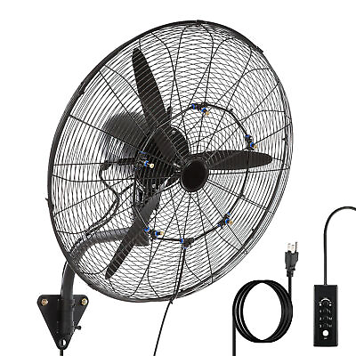 #ad 24 Inch Misting Wall Mount Fan IP44 Waterproof Outdoor Fan 180° Oscillation $129.99