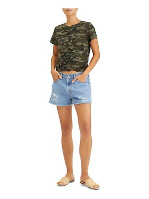 #ad SANCTUARY Womens Green Twist Front Camouflage Short Sleeve Crew Neck T Shirt XXS $5.94