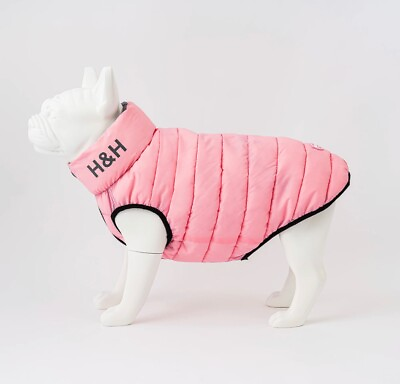 #ad Reversible Dog Puffer Jackets Light Pink and Grey L55 $50.00