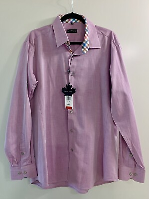 #ad New Men’s Jared Lang Long Sleeve Button Up Purple Shirt Size XL $25.00