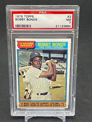 #ad 1976 Topps Bobby Bonds #380 PSA 7 $34.20