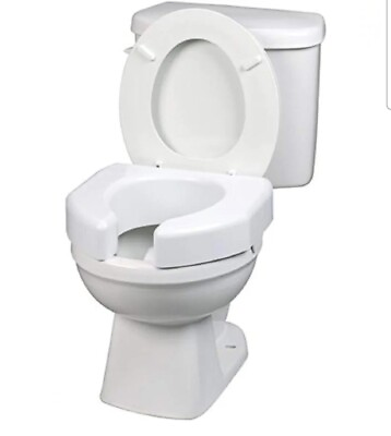 #ad Elevated Toilet Seat SP Ableware Open Front 3quot; Lift Plastic White MADE IN USA $15.00