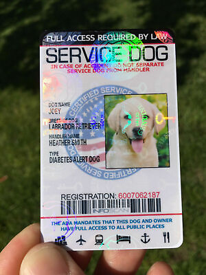 #ad PROFESSIONAL HD PRINTED SERVICE DOG ID CARD CUSTOMIZE ANIMAL BADGE TAG $39.99