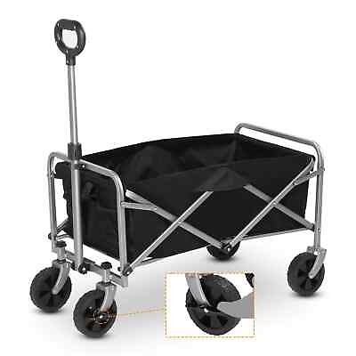 #ad Wagon Folding Cart Collapsible Garden Beach Utility Outdoor Camping Sports Black $39.99