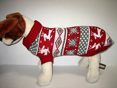 #ad Dog Christmas Sweaters Pet Winter Knitwear Xmas Clothes Medium $14.00