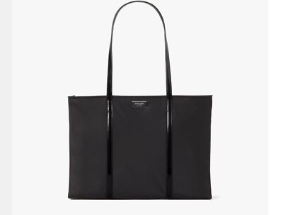 #ad KATE SPADE Sam Icon nylon women#x27;s large tote purse bag	 BLACK $165.00