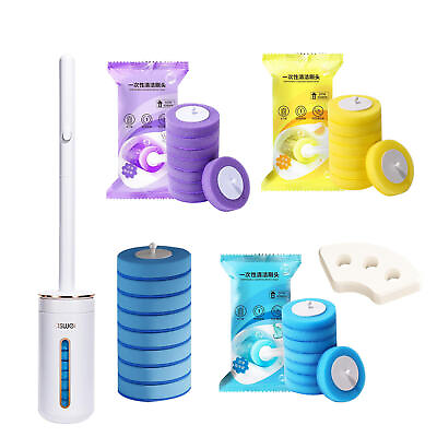 #ad Disposable Toilet Cleaning Brush and Holder Set No Contact Toilet Cleaning Brush $7.19