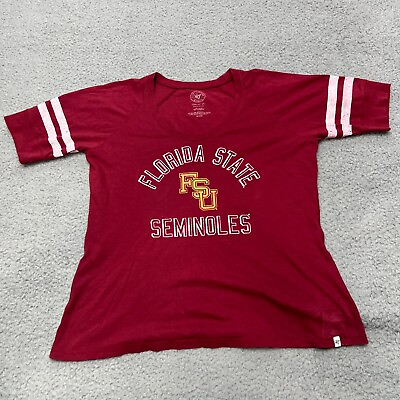 #ad FSU Florida State Seminoles T Shirt Womens Medium Short Sleeve Graphic Red $9.99