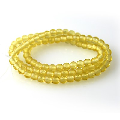 #ad Light Topaz Yellow Transparent 100 3mm Round Pressed Czech Glass Druk Beads $1.89