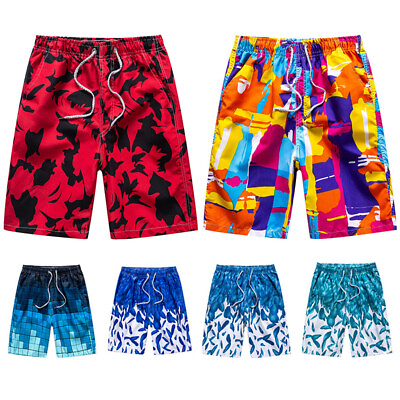 #ad Men Swimming Quick Dry Board Shorts Swim Surf Trunks Beach Wear Summer Swimwear↷ $8.91