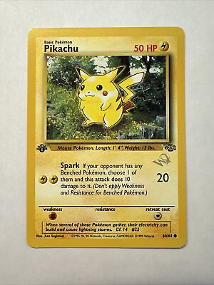 #ad 1st Edition Pikachu Card Wizard Gold Stamp Jungle 90s W Stamp Pokemon $59.99