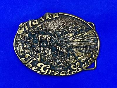 #ad Vintage Alaska The Great Land LIMITED belt buckle by Alaska Frontier Arts LTD $14.49