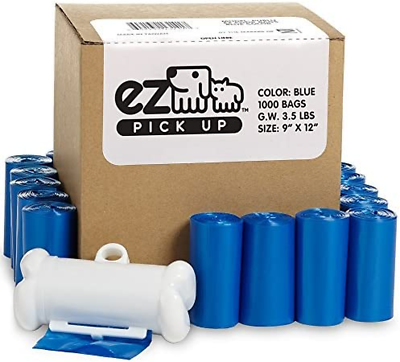 #ad 1000 Count Pet Dog Waste Bags with Dispenser Blue 9quot;X12quot; 50 Rolls 1000 Poop $31.88