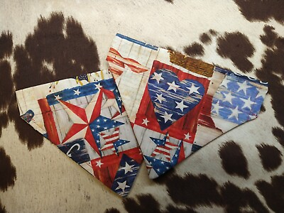 #ad Dog Bandana OVER THE COLLAR American Flag Reversable Free Personalization $9.99