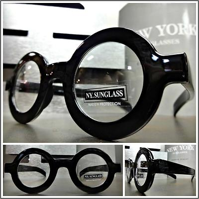 #ad Men#x27;s VINTAGE RETRO Style Clear Lens EYE GLASSES Small Round Black Fashion Frame $29.99