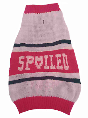 #ad Dog Female Knit Sweater Hot Pink Spoiled Pet Outfit Apparel $13.99