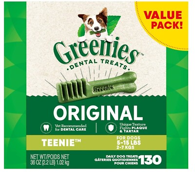 GREENIES Original TEENIE Natural Dog Dental Care Chews Oral Health Dog Treats 36 $31.99