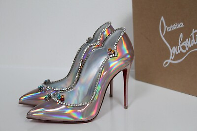#ad sz 7.5 38 Christian Louboutin Chick Queen Iridescent Jewel Red Sole Pump Shoes $795.00