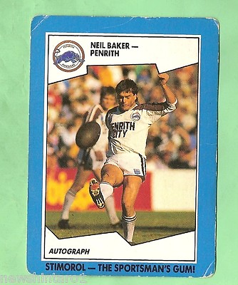 #ad 1989 STIMOROL RUGBY LEAGUE CARD #56 NEIL BAKER PENRITH PANTHERS AU $5.00