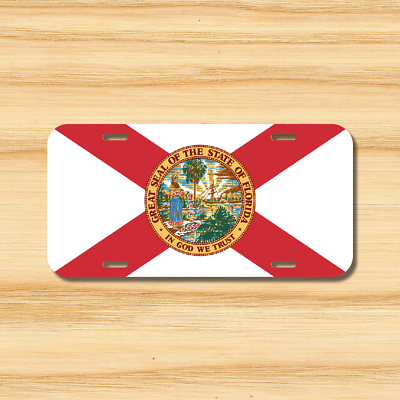 #ad Florida State Flag License Plate Vehicle Auto Tag Jacksonville Miami FREE SHIP $15.99