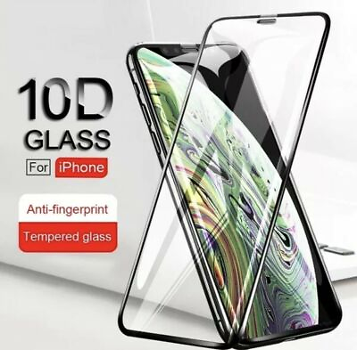 #ad 5 Pack 10D Full Cover Tempered Glass Screen Protector For iPhone X 11 12 Pro Max $7.99