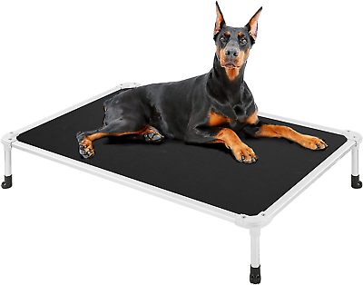 #ad Chew Proof Elevated Dog Bed Cooling Raised Pet Cot Silver Aluminum Frame and $109.99