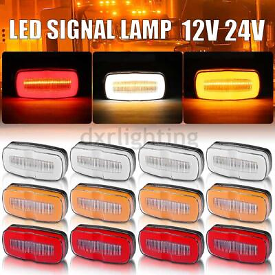 #ad LED Truck Trailer 4in Side Marker Flowing Turn Signal Light Amber Red Clearance $11.69