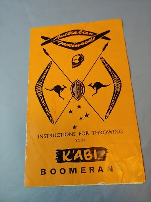 #ad 1950s Australian Fanciwoods K#x27;Abi Bommerang Instructions for throwing $10.95