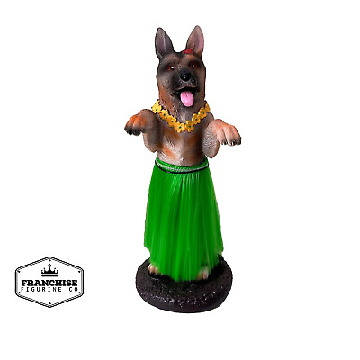 #ad Dashboard Hula Dog German Shepherd Car Bobblehead Figurine 6 Inches Green Grass $21.95