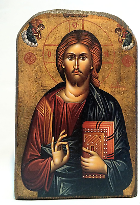 #ad Wooden Greek Christian Orthodox Mount Athos Icon of Jesus Christ Mp2 5 $24.61