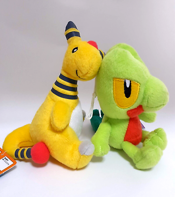#ad Pokemon Plush of 2 Treecko amp; Ampharos Plush Doll 6Inch BANDAI USED From JAPAN $58.00