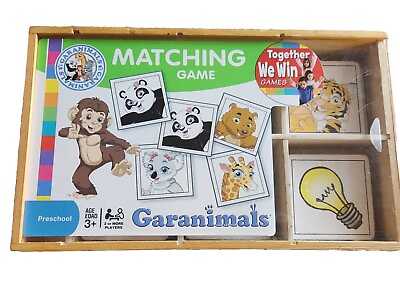#ad Garanimals Matching Animal Game Preschool Early learn ages 3 in wooden box Cute $17.00