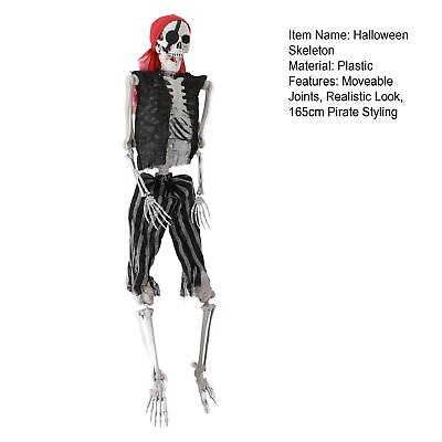 #ad Life Size Imitation Skeleton Pirate Styling Halloween Pose Skeleton Prop Decor $49.99
