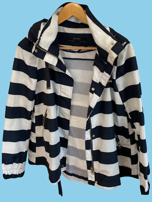 #ad Navy and white striped jacket womens Small $15.00