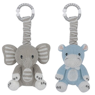#ad 2pk Stroller Toys Elephant amp; Hippo by Living Textiles AU $31.99